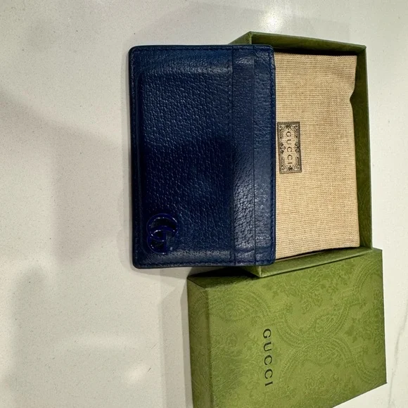 Gucci Navy Leather Card Holder - Picture 3 of 7